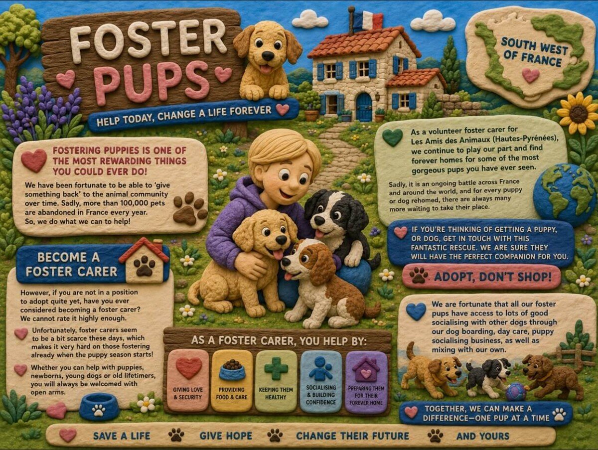 Foster Pups: How In-Home Dog Boarding and Fostering Are Changing Lives in South West France